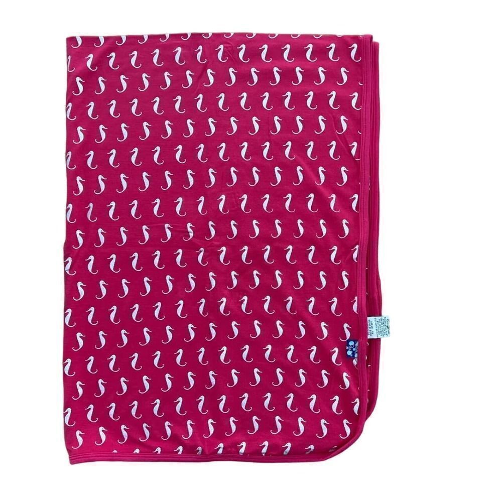 NWT KICKEE PANTS Pink Seahorse Blanket